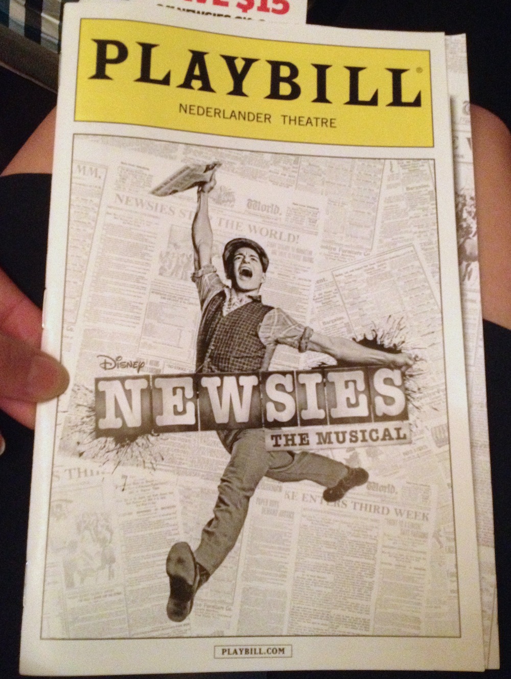 Newsies playbill